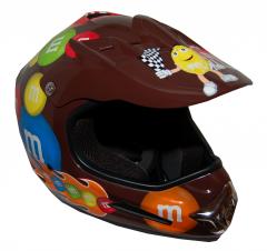 M&M Licensed Brown MotoX Motorcycle Helmet - RX20
