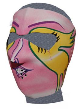 Ladies Pink Mardi Gras Neoprene Face Mask