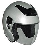 Silver DOT Motorcycle Helmet RK-4 Open Face with Flip Shield