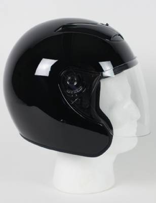 RKB - Black DOT Motorcycle Helmet Open Face with Flip Shield