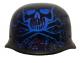 German BoneYard Blue Novelty Motorcycle Helmet