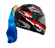 Blue Motorcycle Helmet Ponytail