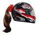 Brown Motorcycle Helmet Ponytail