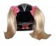 Blonde Motorcycle Helmet Pigtails