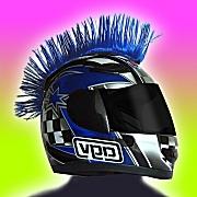 Blue Motorcycle Helmet Mohawk