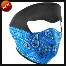 Face Mask - Blue Paisley Bandanna Neoprene