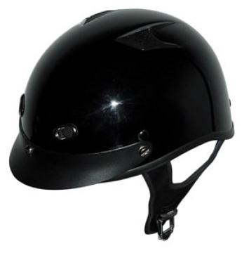 DOT VENTED GLOSS BLACK MOTORCYCLE HALF HELMET BEANIE HELMETS