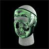 Neoprene Face Mask, Glow in the Dark, Blk & White Skull Face