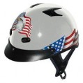 DOT VENTED EAGLE FLAG SILVER MOTORCYCLE HALF HELMET BEANIE HELMETS