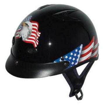 DOT VENTED EAGLE FLAG MOTORCYCLE HALF HELMET BEANIE HELMETS