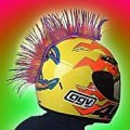 Multi Colored Motorcycle Helmet Mohawk
