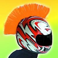 Orange Motorcycle Helmet Mohawk