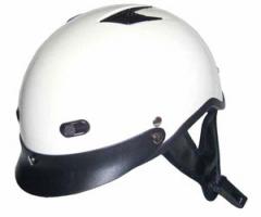 DOT PEARL WHITE MOTORCYCLE HALF HELMET BEANIE HELMETS