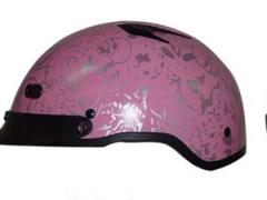 DOT VENTED PINK BONEYARD LADIES MOTORCYCLE HALF HELMET BEANIE HELMETS