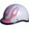 Pink Flame Polo Novelty Motorcycle Helmet