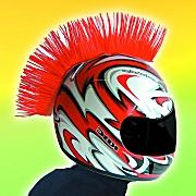 Red Motorcycle Helmet Mohawk