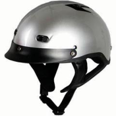 DOT SILVER MOTORCYCLE HALF HELMET BEANIE HELMETS