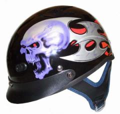 DOT VENTED SKULL BLADE MOTORCYCLE HALF HELMET BEANIE HELMETS