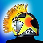 Yellow Motorcycle Helmet Mohawk