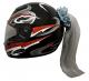Grey Motorcycle Helmet Ponytail
