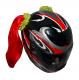 Red Motorcycle Helmet Pigtail