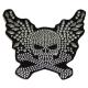 Winged Skull Crossbones Rhineston Helmet Patch