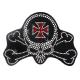 Skull Red Cross Rhinestone Helmet Patches