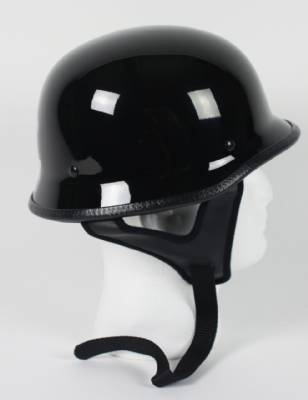 103G - DOT GERMAN GLOSS BLACK MOTORCYCLE HELMET