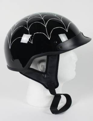 1SW - Spider Web Shorty DOT Motorcycle Helmet