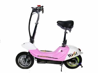 pink electric moped