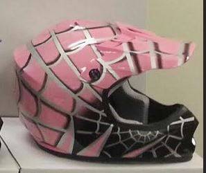 DOT ATV DIRT BIKE MX KIDS PINK SPIDER MOTORCYCLE HELMET