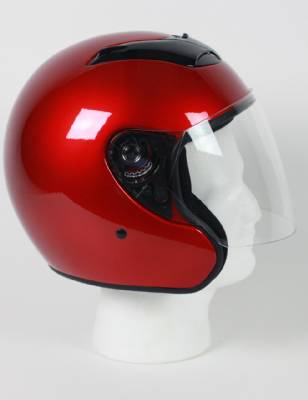 RKBG - Winebury DOT Motorcycle Helmet RK-4 Open Face with Flip Shield