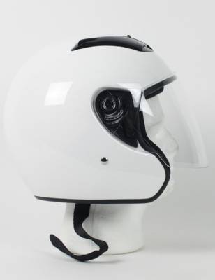 RKW - White DOT Motorcycle Helmet RK-4 Open Face with Flip Shield
