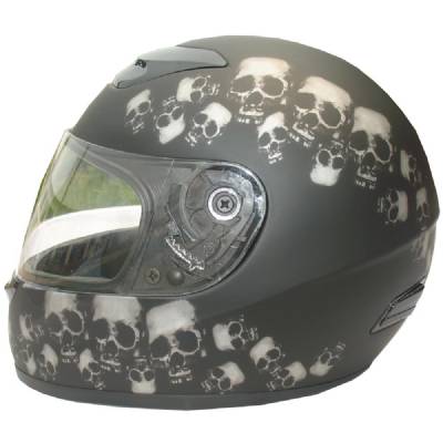 RZ80SP - DOT Full Face Skull Pile Motorcycle Helmet