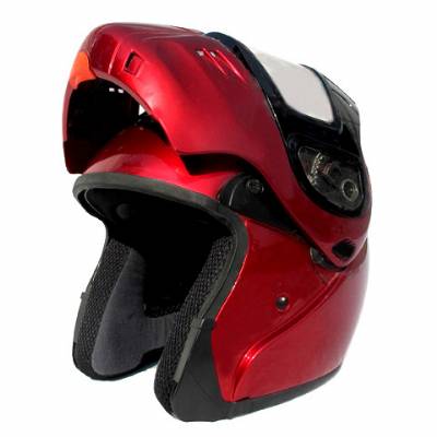 SNOWBG - DOT Full Face Gloss Wine Modular Snowmobile Helmet