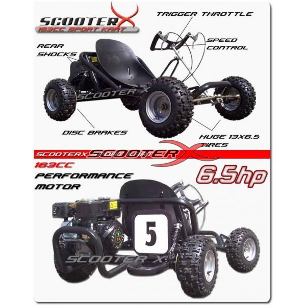 ScooterX Sport kart 6.5hp Off Road Go Kart