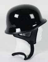 103G - DOT GERMAN GLOSS BLACK MOTORCYCLE HELMET