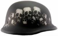 103SP - DOT German Skull Pile Motorcycle Helmet