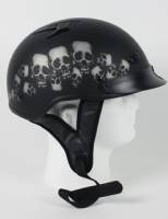 1VSP - VENTED SKULL PILE MOTORCYCLE HALF HELMET BEANIE HELMETS