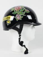 EXBR - DOT POLO LADY RIDER BLACK MOTORCYCLE HELMET